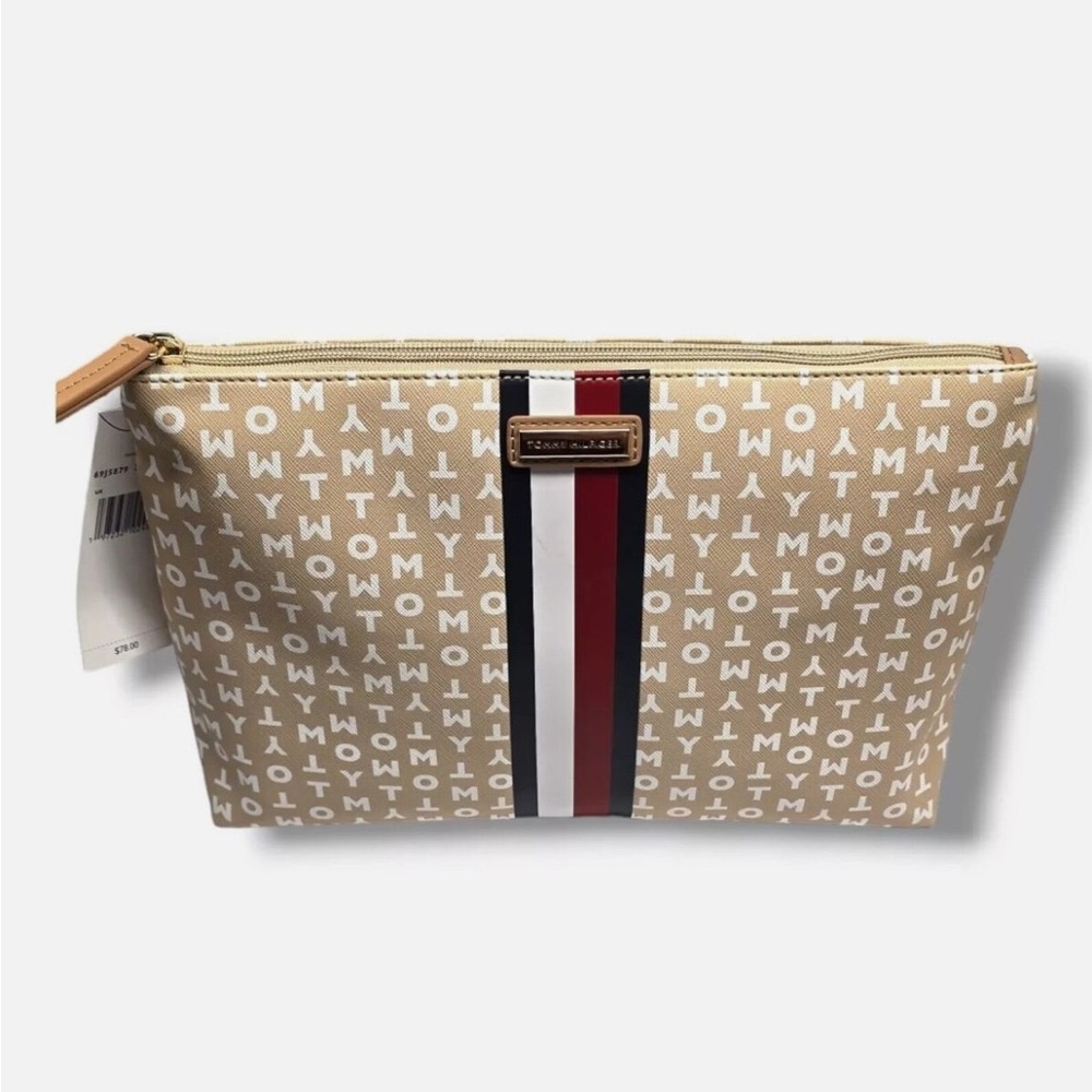 Tommy Hilfiger Beige Monogram Pouch